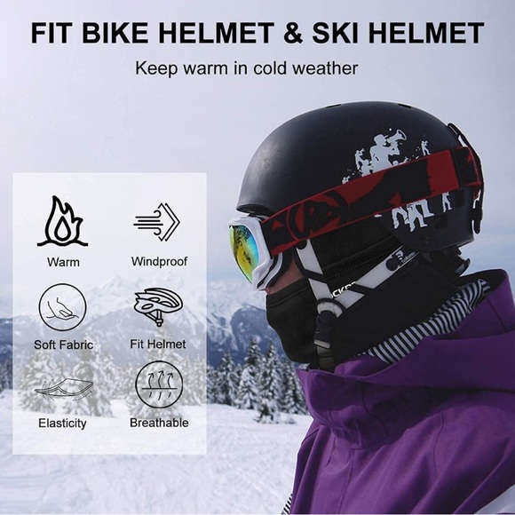 ROCKBROS Cold Weather Balaclava Ski Mask for Men Windproof Thermal New - Picture 6 of 10